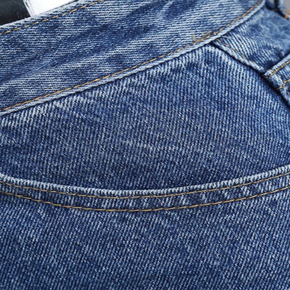 Spliced Denim Pleated Skirt - Picture 4 of 4